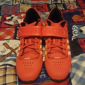 Red adipower weightlifting shoes
